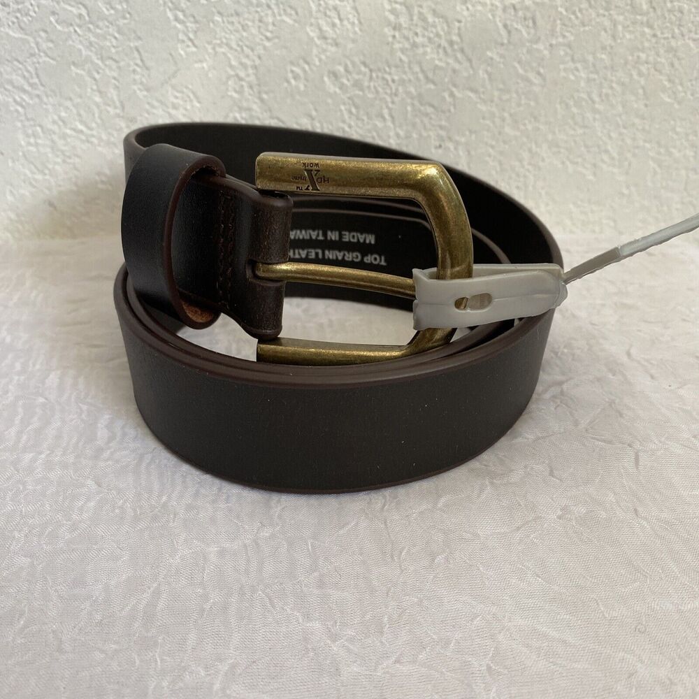 HD Xtreme Work Belt NWT Brown Leather w Heavy Duty Brass Buckle Sz 36